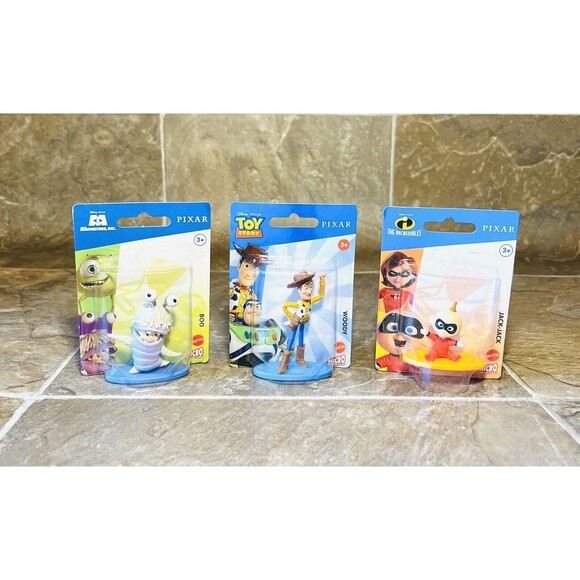 Disney Pixar Micro Collection Figures Lot of 3 Mattel Collectible Mini Figures - Picture 2 of 6